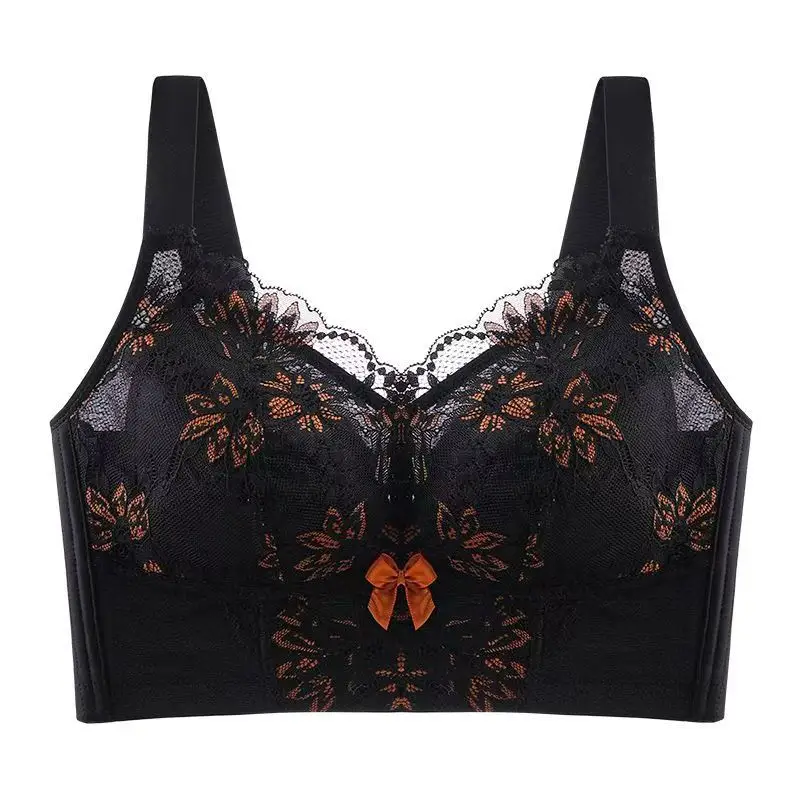 Women's Full Cup Bra with Floral Embroidery Large Size - Image 11