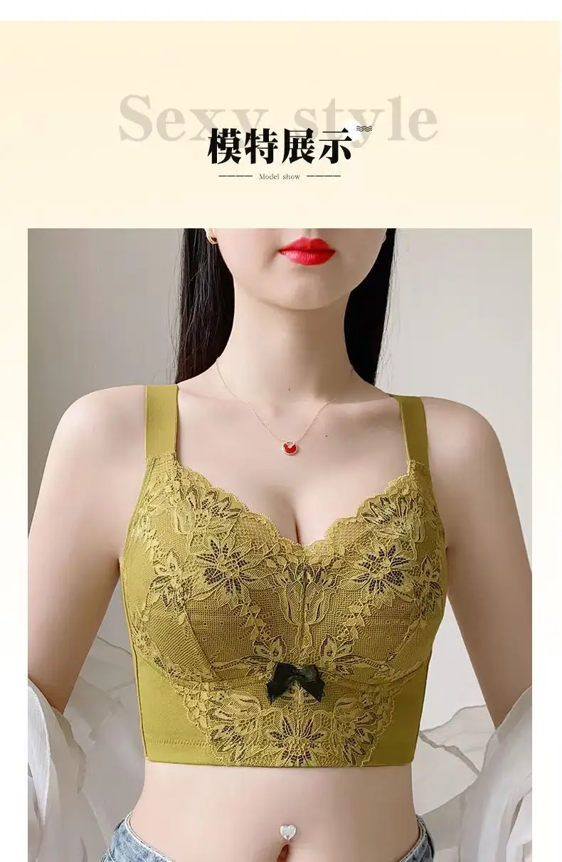 Women's Full Cup Bra with Floral Embroidery Large Size — feature 21