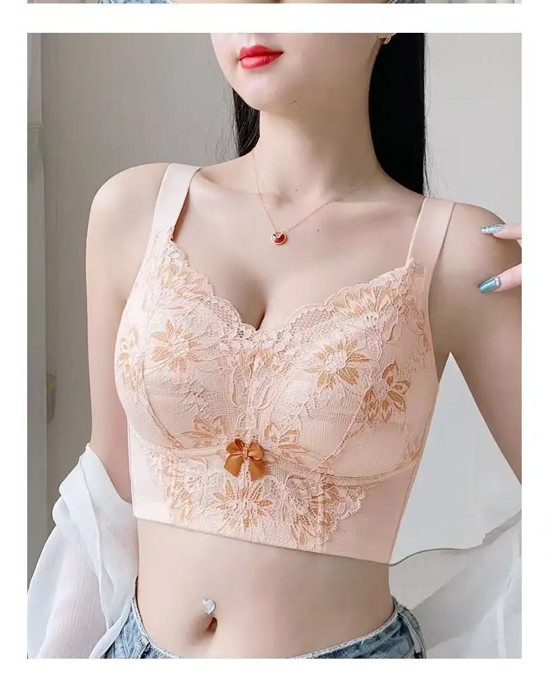 Women's Full Cup Bra with Floral Embroidery Large Size — feature 22