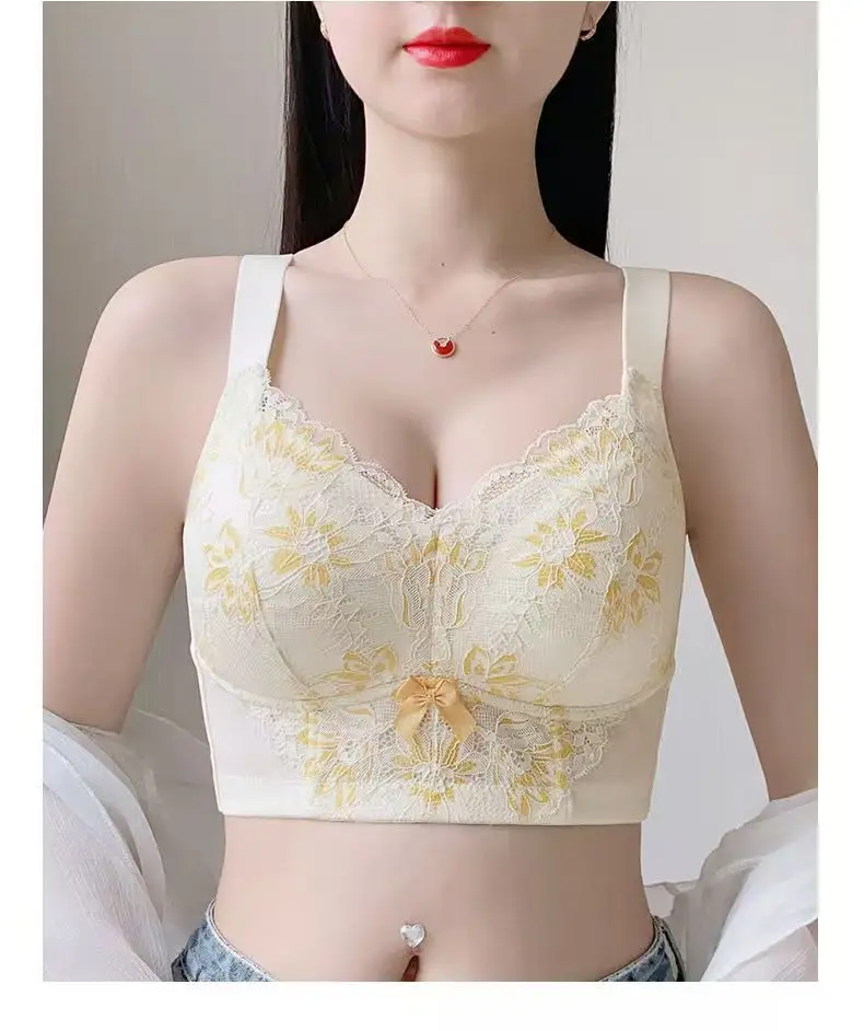 Women's Full Cup Bra with Floral Embroidery Large Size — feature 23