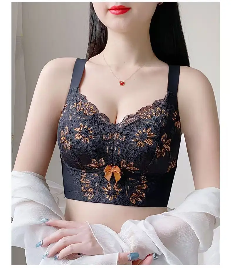 Women's Full Cup Bra with Floral Embroidery Large Size — feature 25