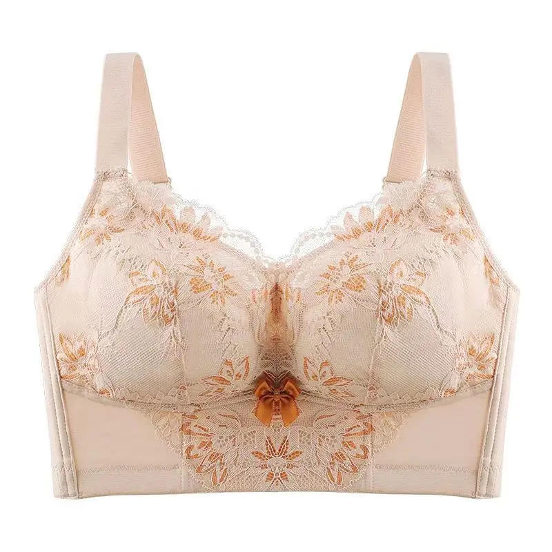 Women's Full Cup Bra with Floral Embroidery Large Size - Image 4