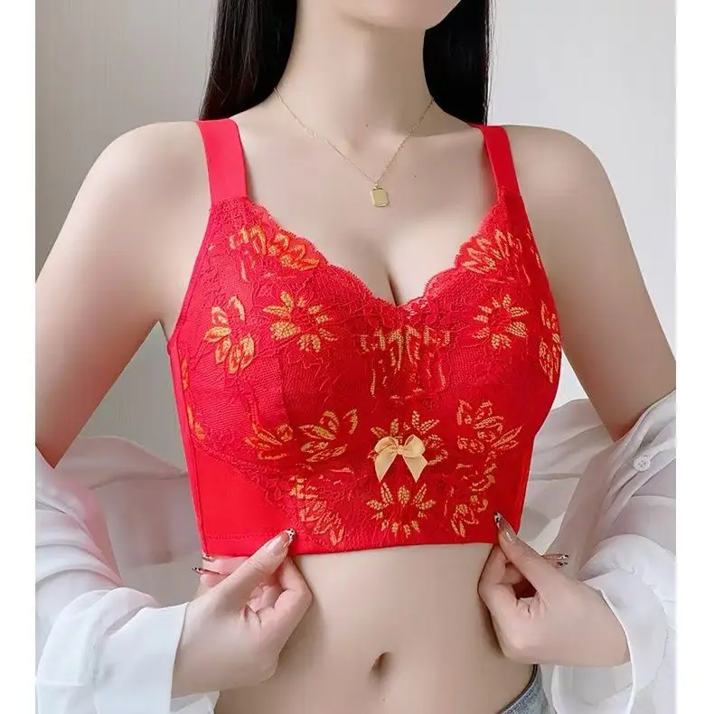 Women's Full Cup Bra with Floral Embroidery Large Size - Image 6