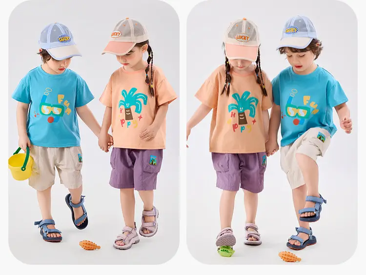 Children's Printed T-Shirt Summer Style with Antibacterial Design — feature 19