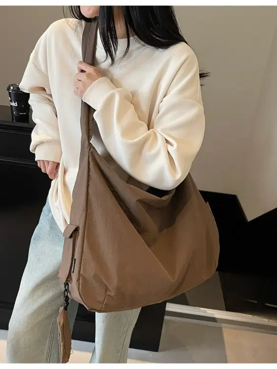 Women's Large Crossbody Bag Brown Leather Casual Commuter - Image 6