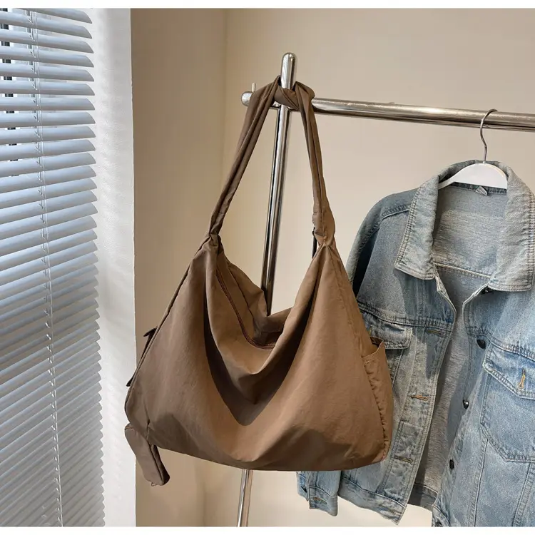 Women's Large Crossbody Bag Brown Leather Casual Commuter — feature 11