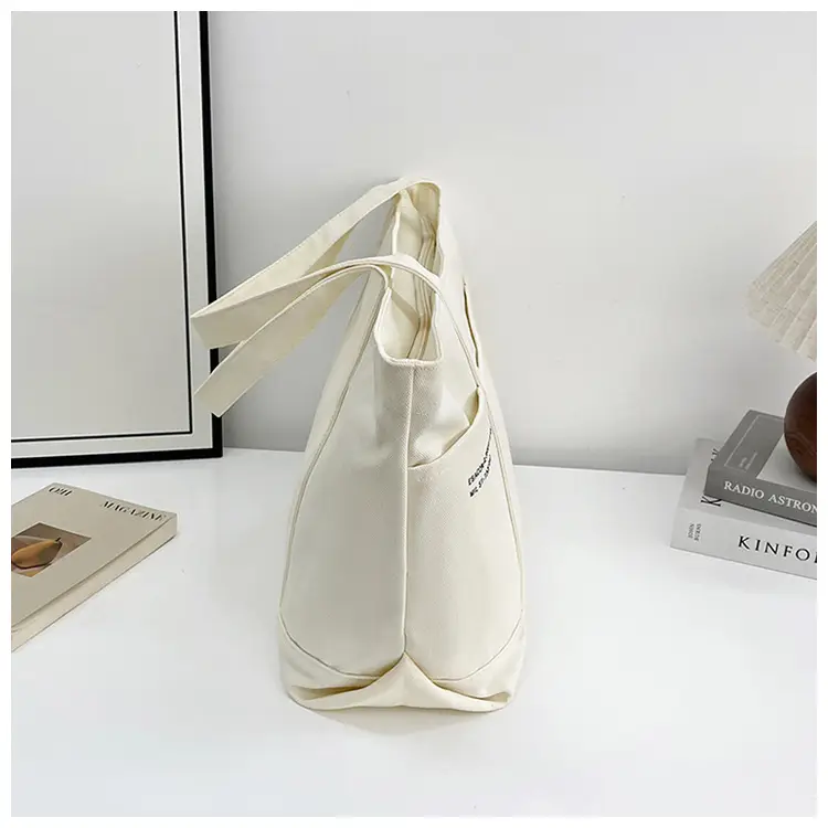 Black Canvas Shoulder Tote Bag Large Capacity Women — feature 31
