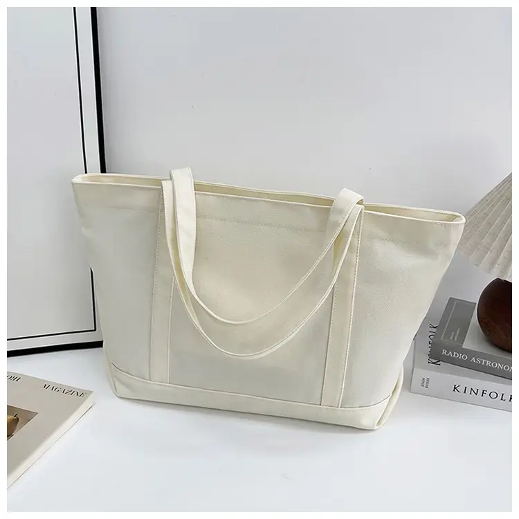 Black Canvas Shoulder Tote Bag Large Capacity Women — feature 32