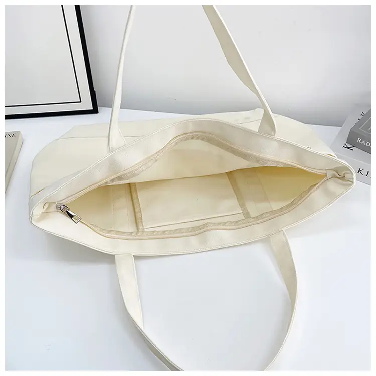 Black Canvas Shoulder Tote Bag Large Capacity Women — feature 36