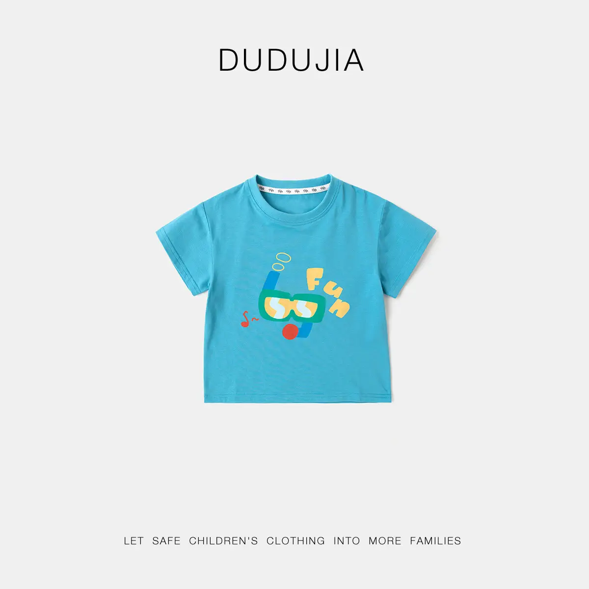Dudujia Kids T-Shirt Blue Doodle Print Summer Wear