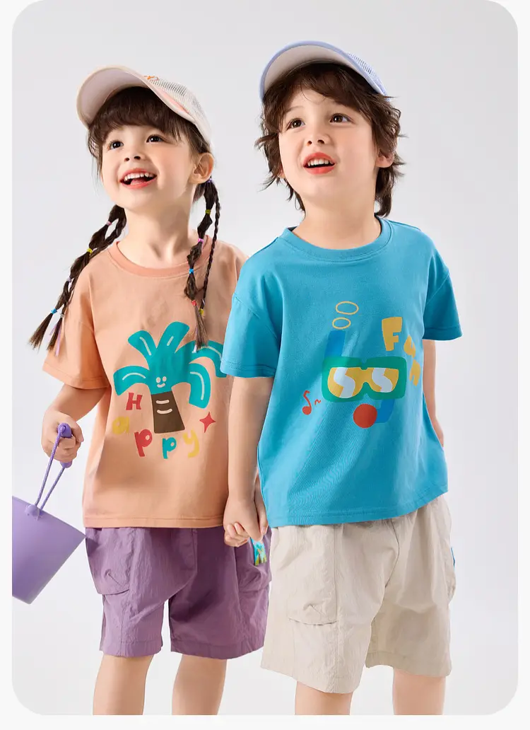 Dudujia Kids T-Shirt Blue Doodle Print Summer Wear — feature 16