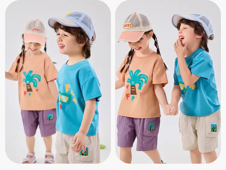 Dudujia Kids T-Shirt Blue Doodle Print Summer Wear — feature 21