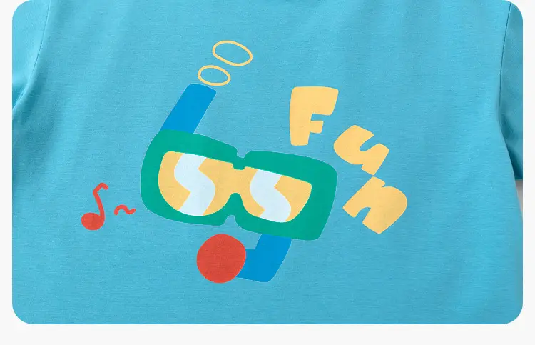 Dudujia Kids T-Shirt Blue Doodle Print Summer Wear — feature 23