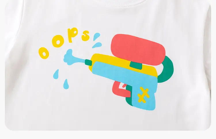 Dudujia Kids T-Shirt Blue Doodle Print Summer Wear — feature 28