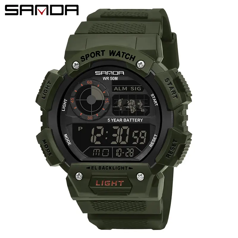 Sanda Sport Watch Black Gold Digital Display Waterproof - Image 5