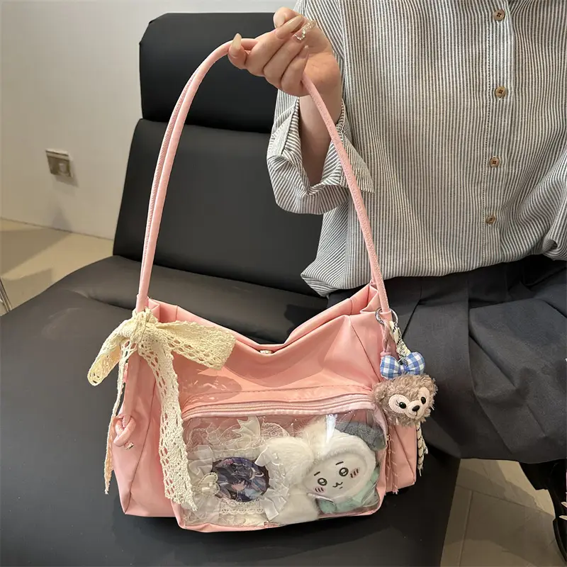 Pink Korean Style Shoulder Tote Bag for Girls 2025 - Image 7