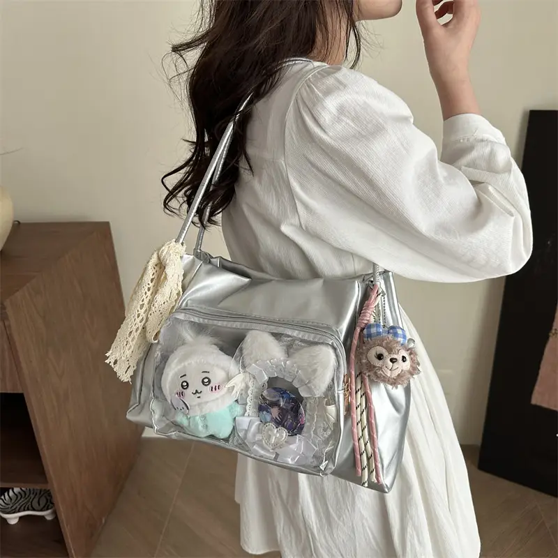 Pink Korean Style Shoulder Tote Bag for Girls 2025 - Image 10