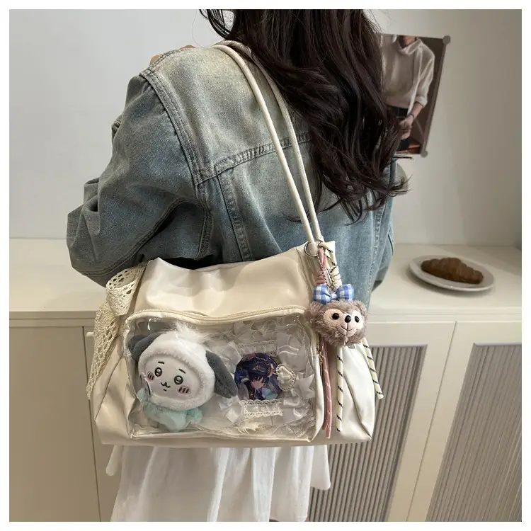 Pink Korean Style Shoulder Tote Bag for Girls 2025 — feature 14