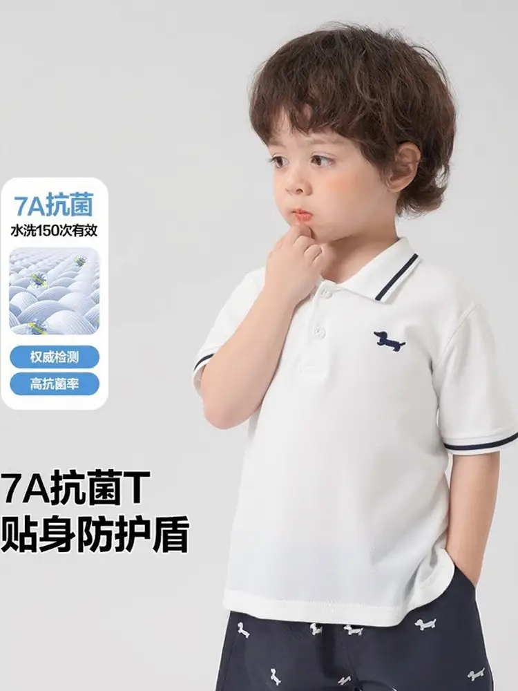 Right European Boys Polo Shirt Grey Soft Summer Kids - Image 10