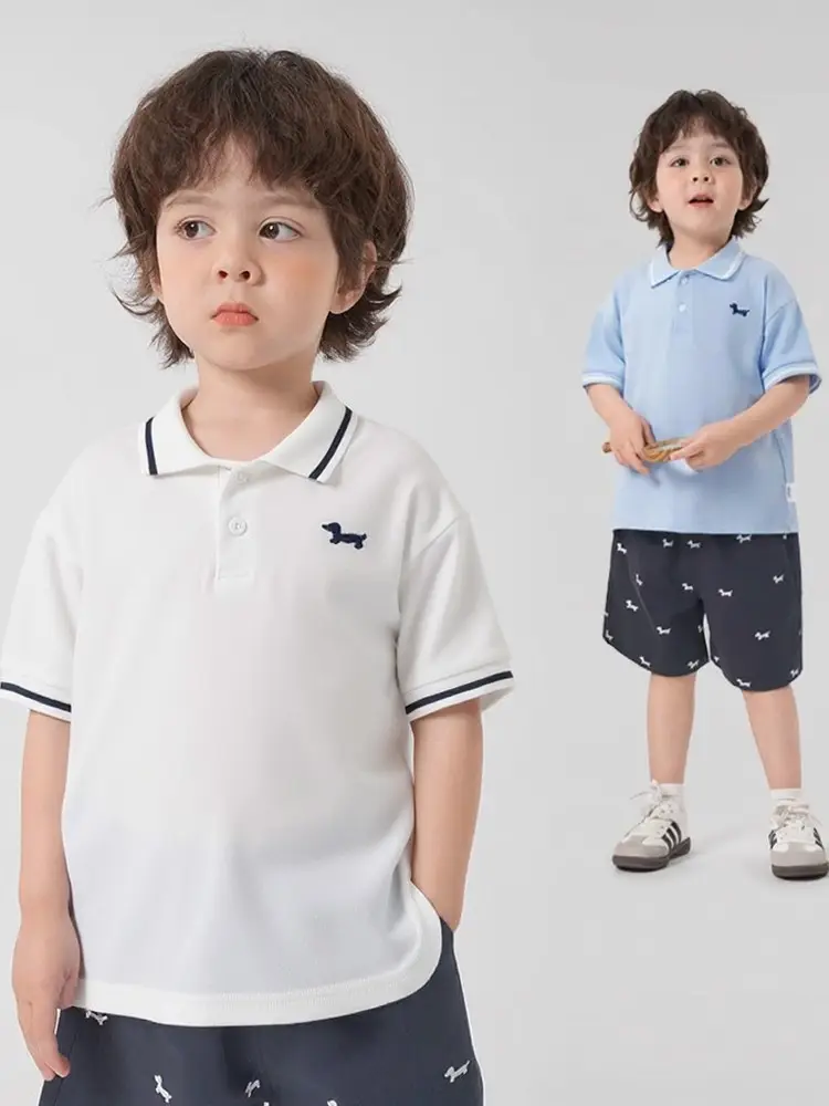 Right European Boys Polo Shirt Grey Soft Summer Kids - Image 11