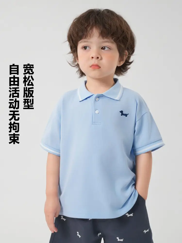 Right European Boys Polo Shirt Grey Soft Summer Kids - Image 13