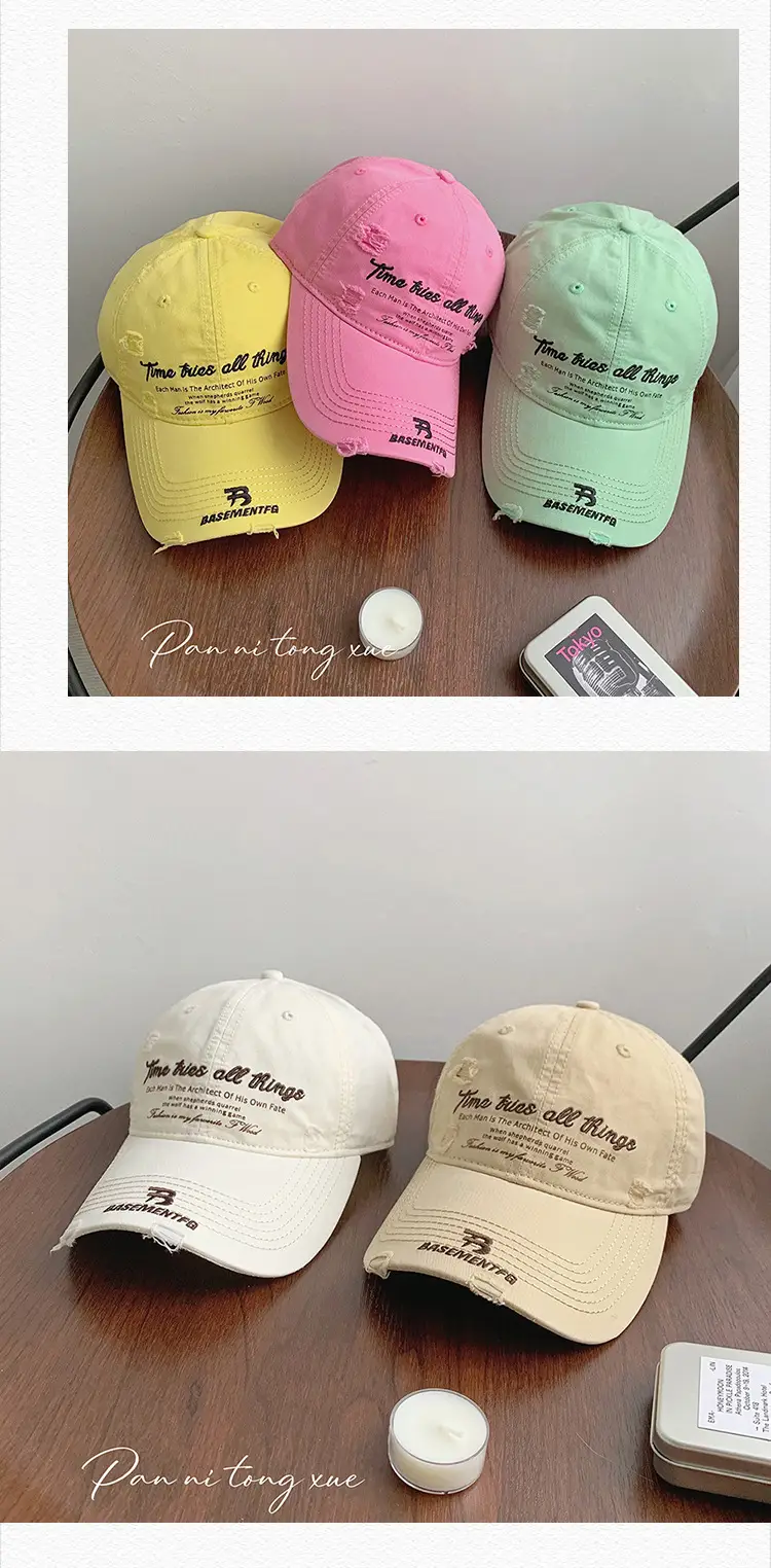 American Style Retro Baseball Cap Women Men Small Bright Color — feature 26