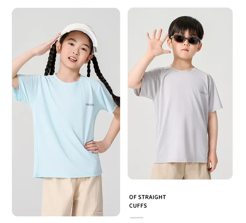 Boys Girls Light Blue T-Shirt Medium Large Summer Casual — feature 16