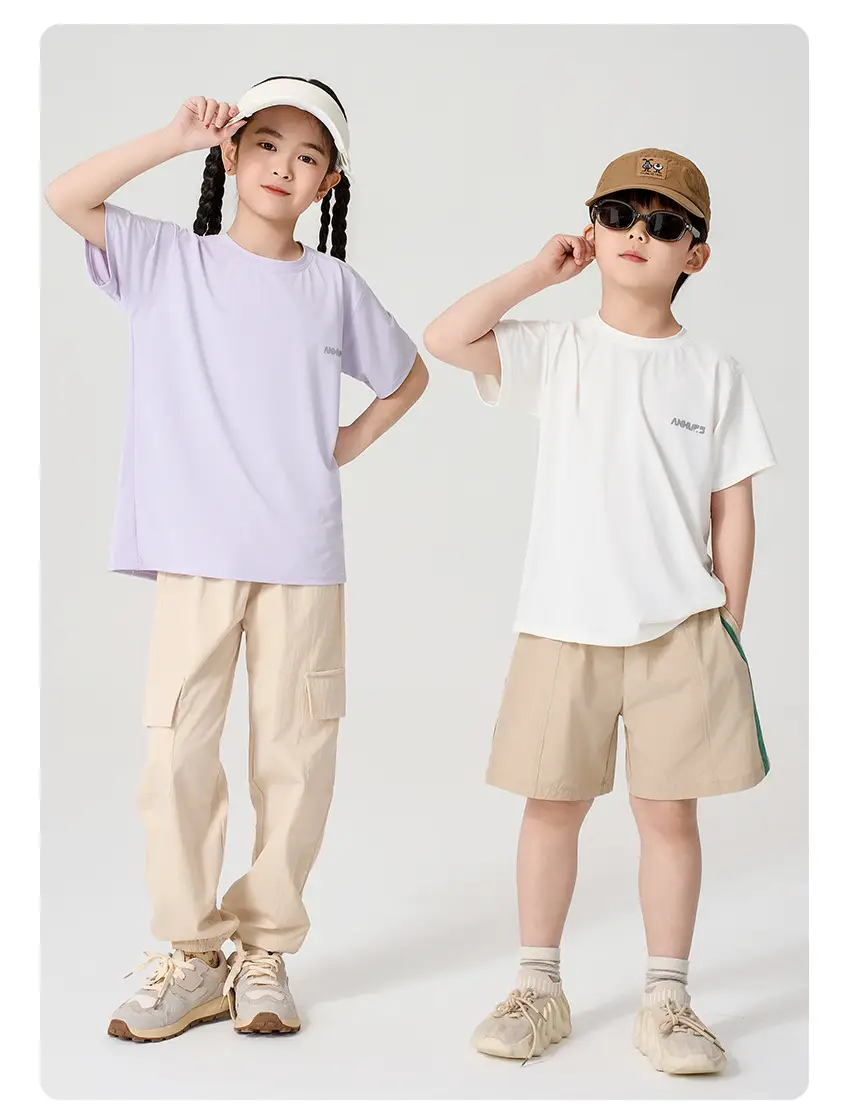 Boys Girls Light Blue T-Shirt Medium Large Summer Casual — feature 19