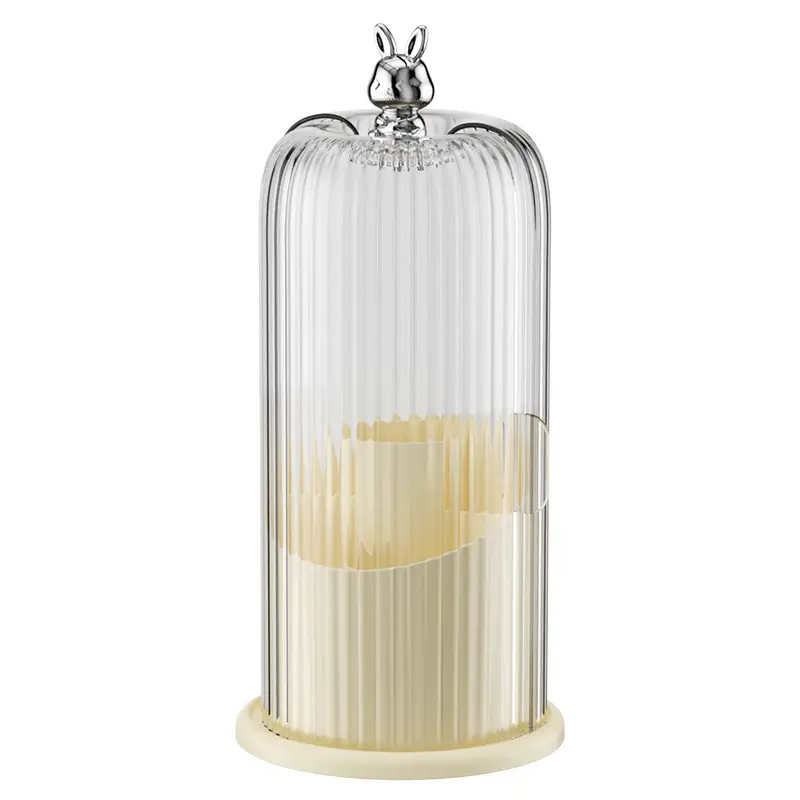 Rotating Makeup Brush Storage Box with Rabbit Top