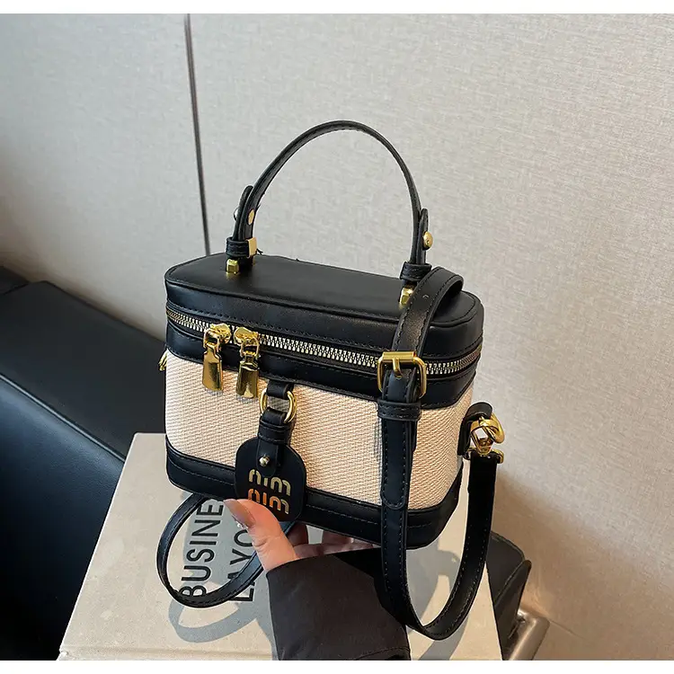 Black Crossbody Bag with Gold Latches for Women — feature 20