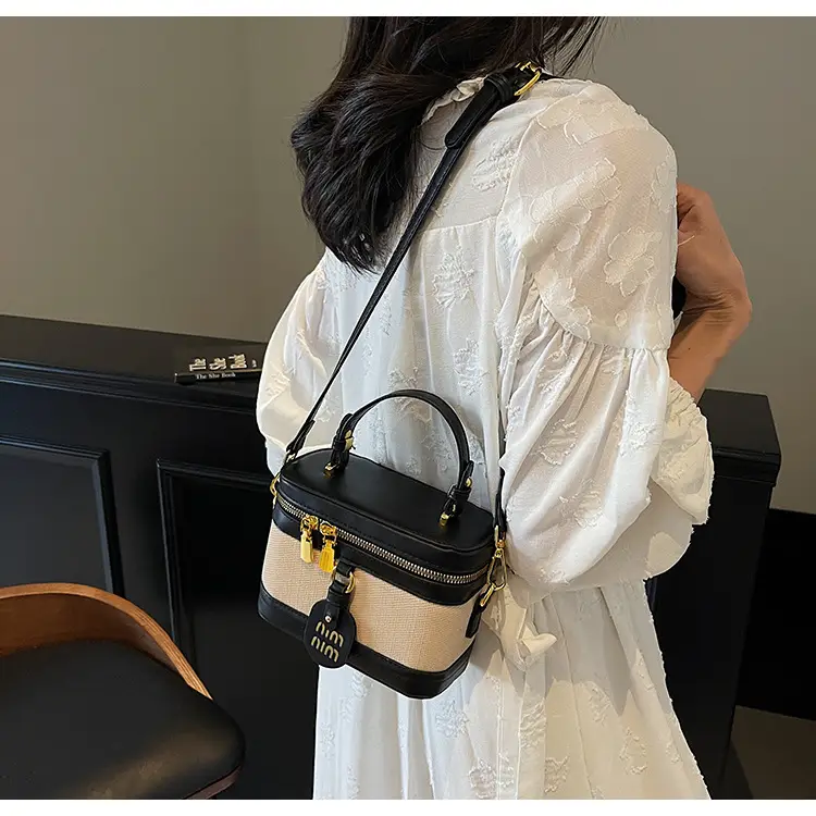 Black Crossbody Bag with Gold Latches for Women — feature 25