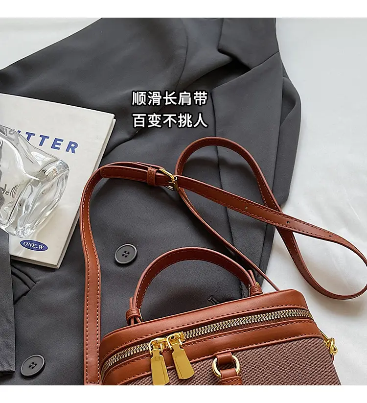 Black Crossbody Bag with Gold Latches for Women — feature 3