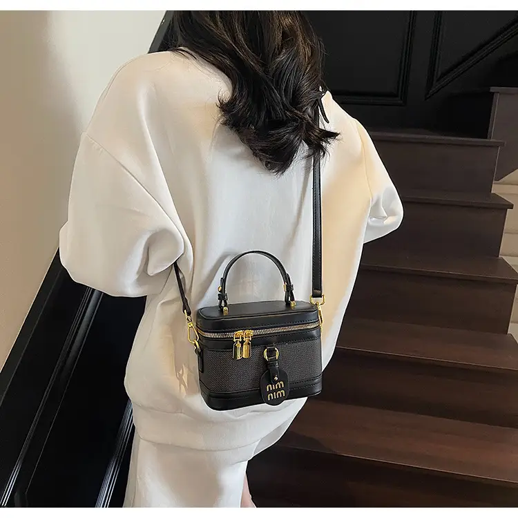 Black Crossbody Bag with Gold Latches for Women — feature 41