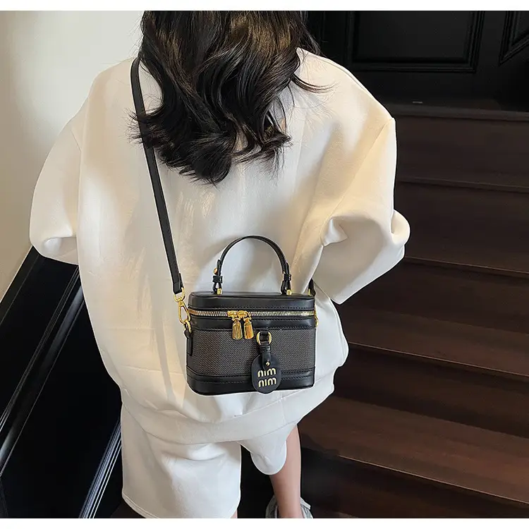 Black Crossbody Bag with Gold Latches for Women — feature 42
