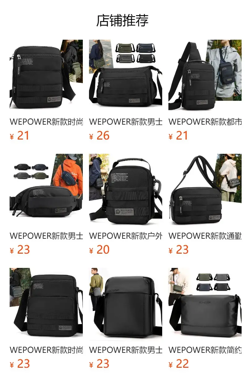 WEPOWER New Business Crossbody Bag Water Resistant Men's Travel Bag — feature 1