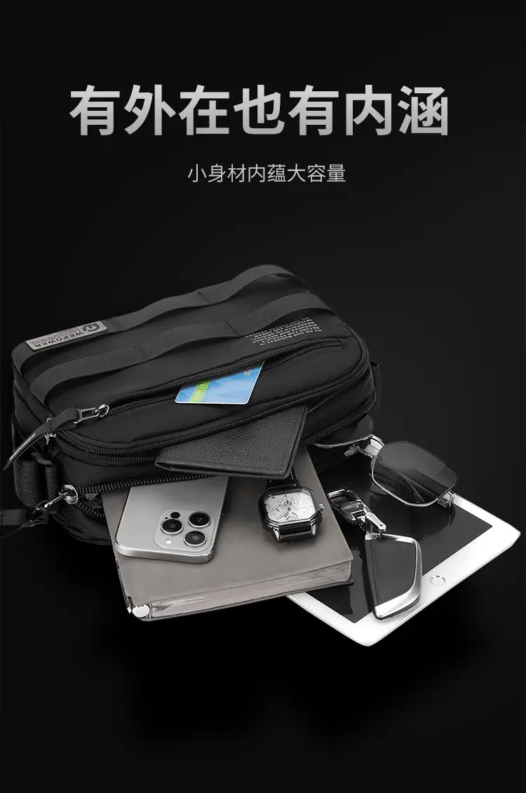 WEPOWER New Business Crossbody Bag Water Resistant Men's Travel Bag — feature 8