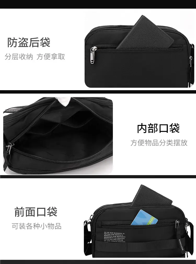 WEPOWER New Business Crossbody Bag Water Resistant Men's Travel Bag — feature 9