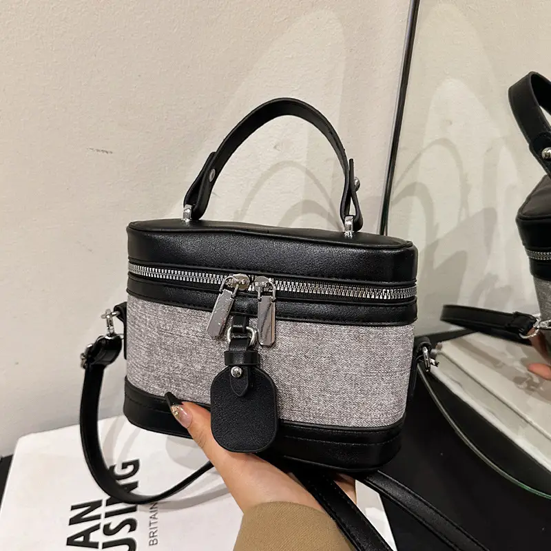Vintage Crossbody Bag Set 6 Pcs Contrast Color Leather Goods - Image 10