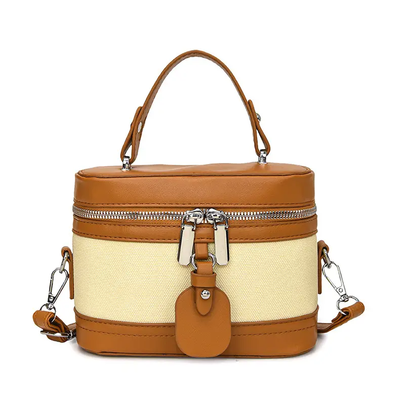 Vintage Crossbody Bag Set 6 Pcs Contrast Color Leather Goods - Image 11
