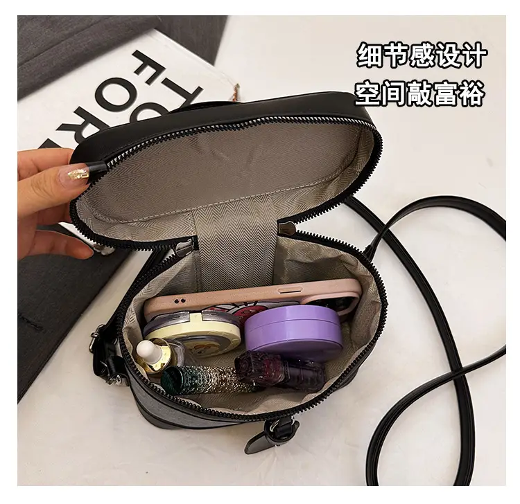 Vintage Crossbody Bag Set 6 Pcs Contrast Color Leather Goods — feature 11