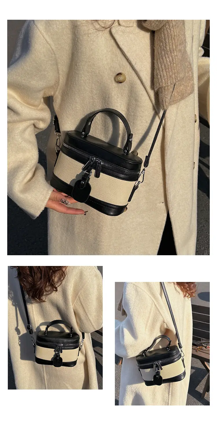 Vintage Crossbody Bag Set 6 Pcs Contrast Color Leather Goods — feature 18