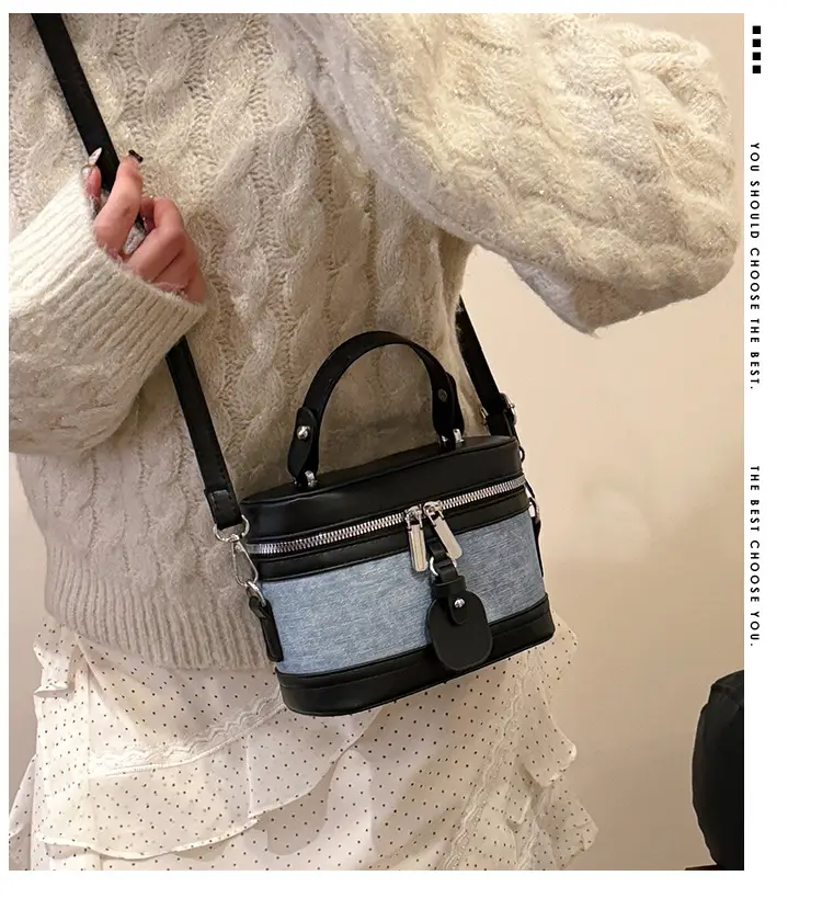 Vintage Crossbody Bag Set 6 Pcs Contrast Color Leather Goods — feature 2