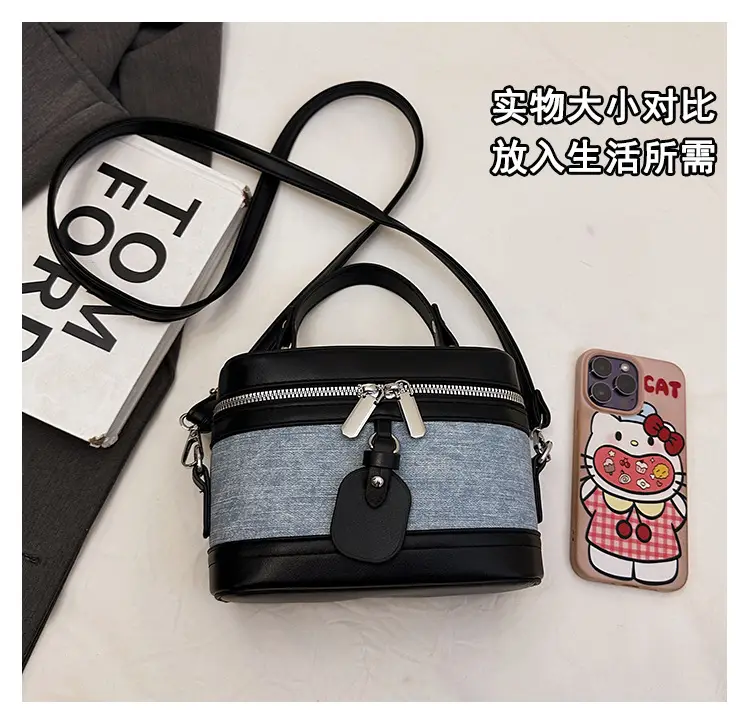 Vintage Crossbody Bag Set 6 Pcs Contrast Color Leather Goods — feature 7