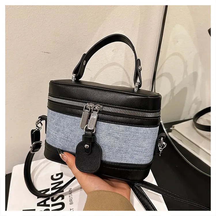 Vintage Crossbody Bag Set 6 Pcs Contrast Color Leather Goods - Image 6