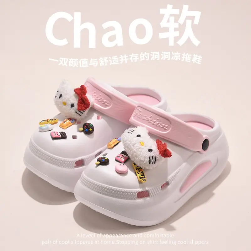 Hello Kitty Eva Clogs for Women, Summer Thick-Soled Non-Slip Odor-Free Beach Sandals, Trendy Women's Non-Slip Odor-Free Slippers - Image 5