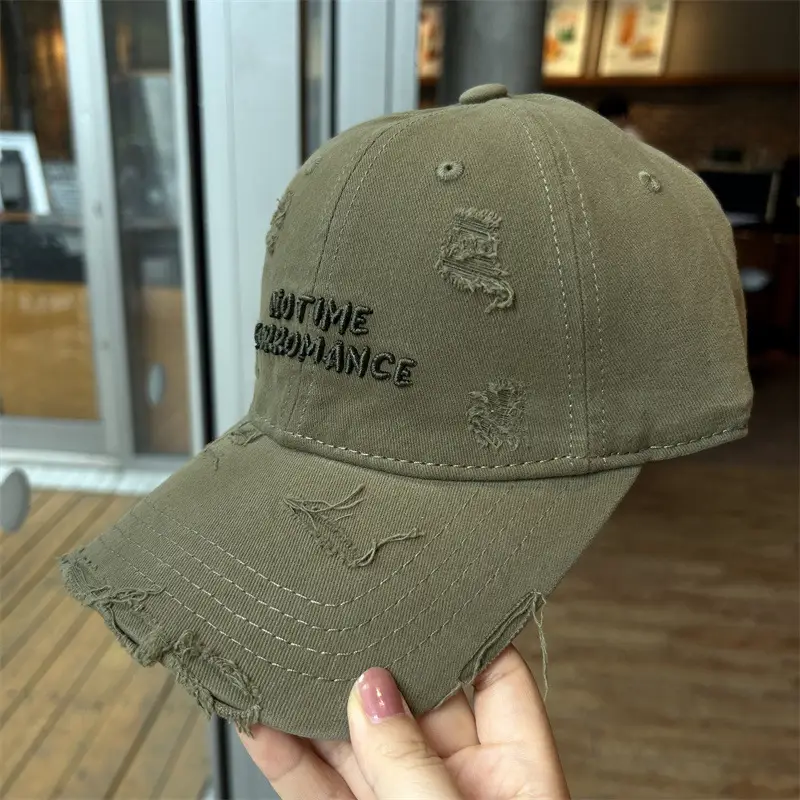 Women Black Letter Embroidered Washed Cap — feature 10