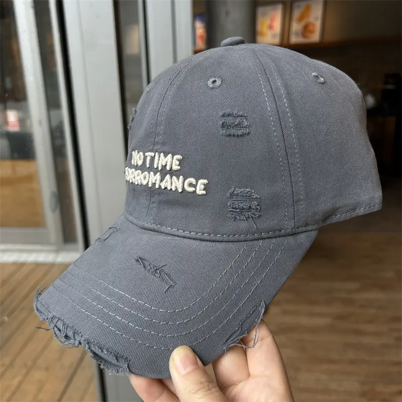 Women Black Letter Embroidered Washed Cap — feature 9