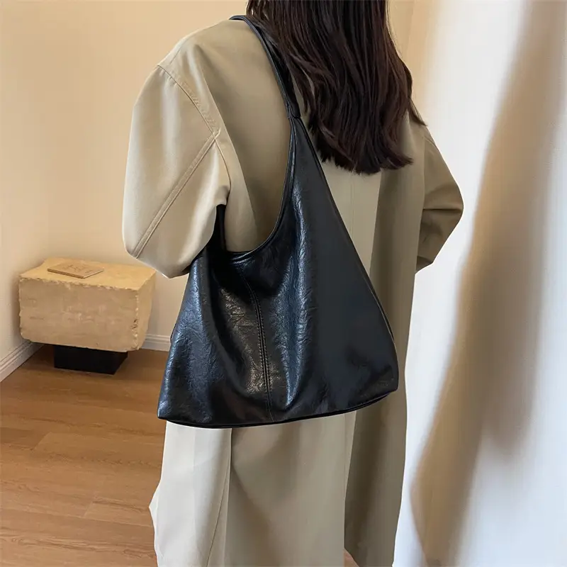Vintage Brown Leather Shoulder Tote Bag for Women - Image 7