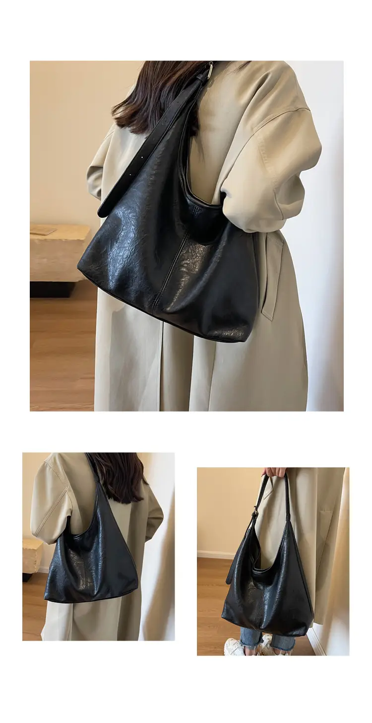 Vintage Brown Leather Shoulder Tote Bag for Women — feature 12