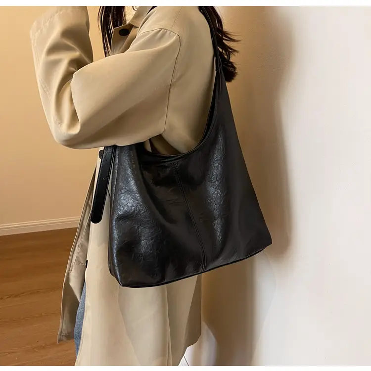 Vintage Brown Leather Shoulder Tote Bag for Women — feature 24